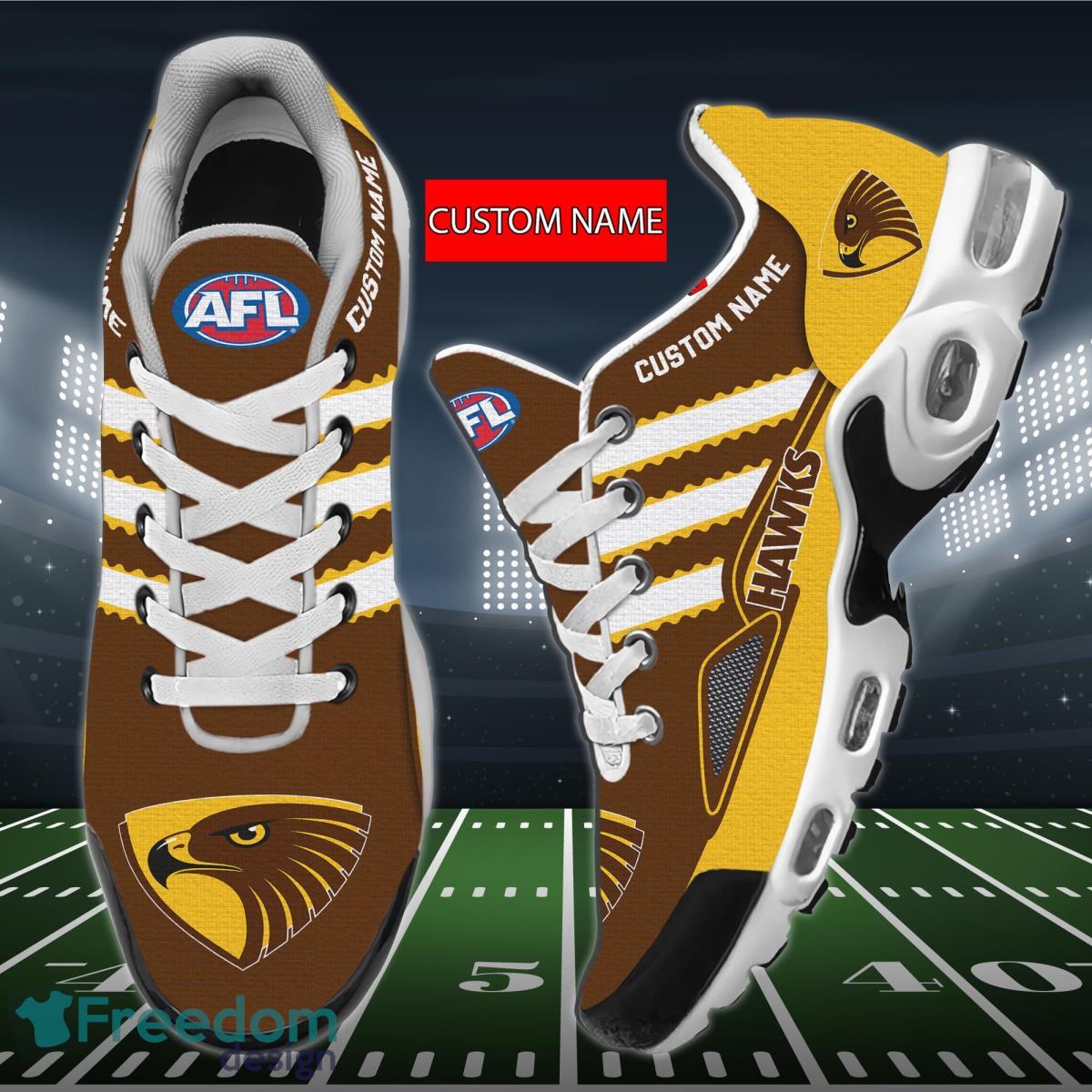 AFL Hawthorn Hawks Personalized Name Air Cushion Sports Shoes Sneaker KLTNS220504 - Famjoys AFL Hawthorn Hawks Personalized Name Air Cushion Sports Shoes Sneaker KLTNS220504 - Famjoys