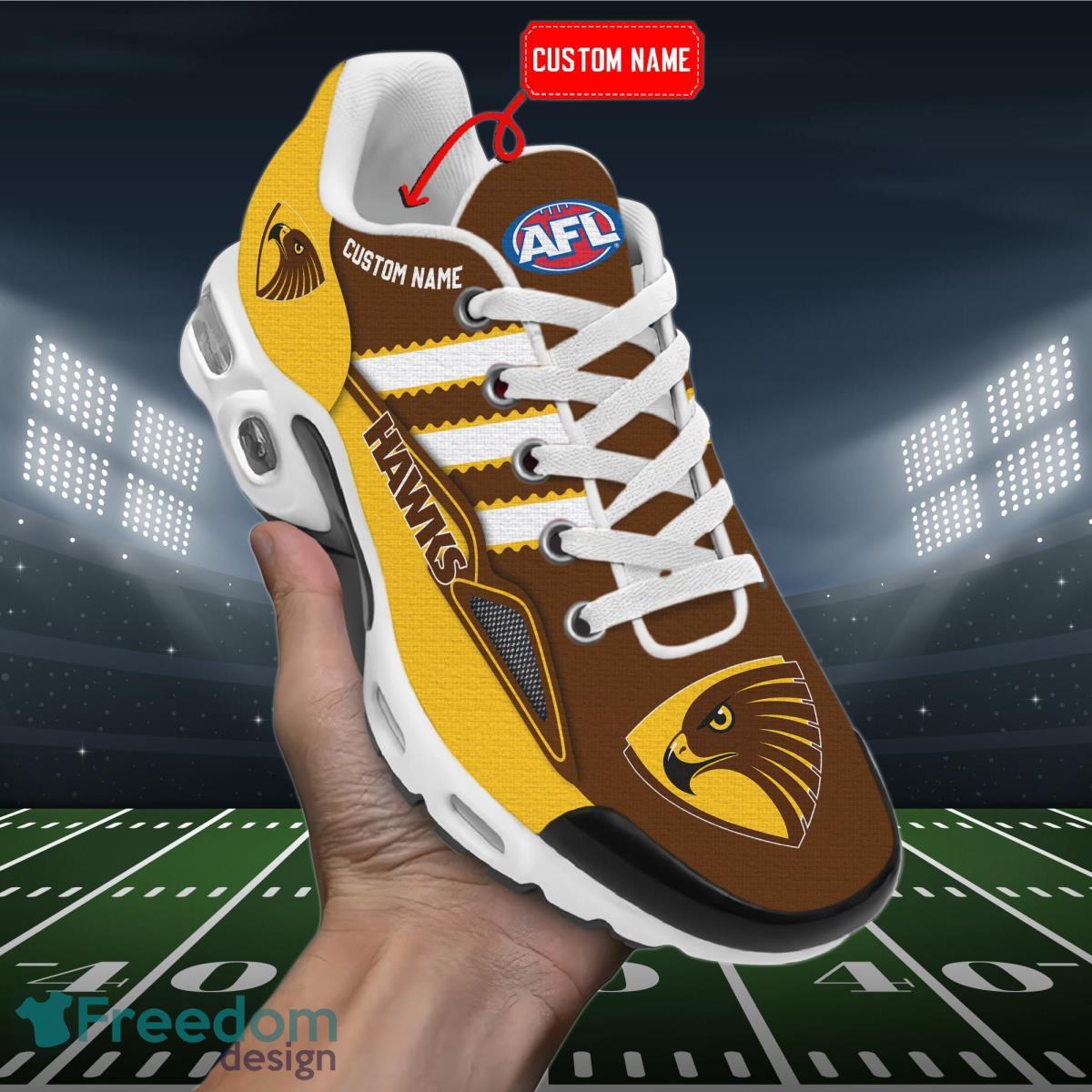 AFL Hawthorn Hawks Personalized Name Air Cushion Sports Shoes Sneaker KLTNS220504 - Famjoys AFL Hawthorn Hawks Personalized Name Air Cushion Sports Shoes Sneaker KLTNS220504 - Famjoys