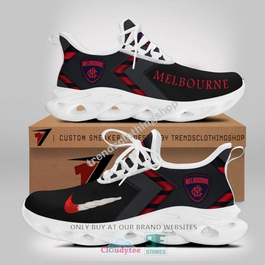 AFL Melbourne Demons Black Nike Max Soul Shoes - Famjoys AFL Melbourne Demons Black Nike Max Soul Shoes - Famjoys