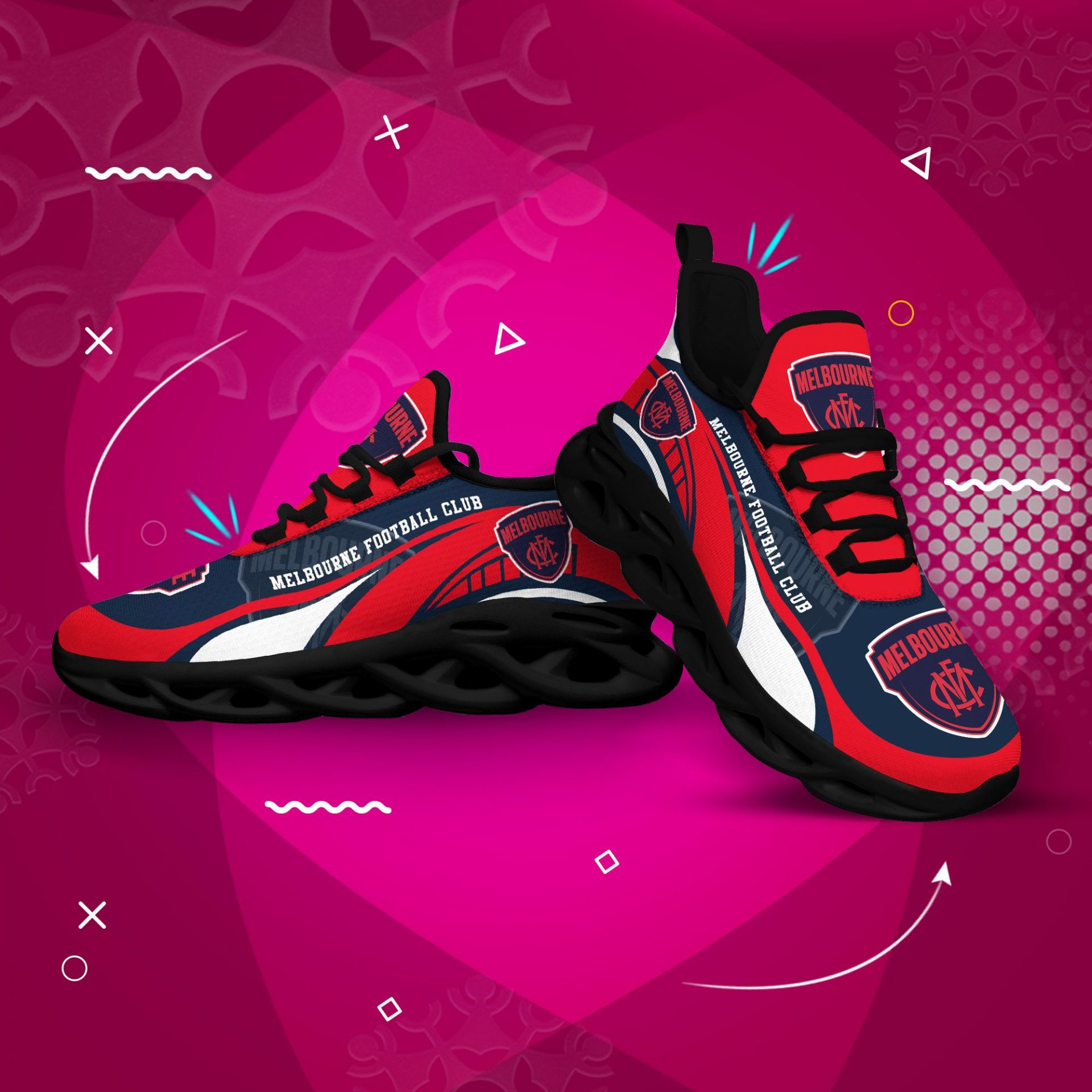 AFL Melbourne Demons Max Soul Shoes V1 - Famjoys AFL Melbourne Demons Max Soul Shoes V1 - Famjoys