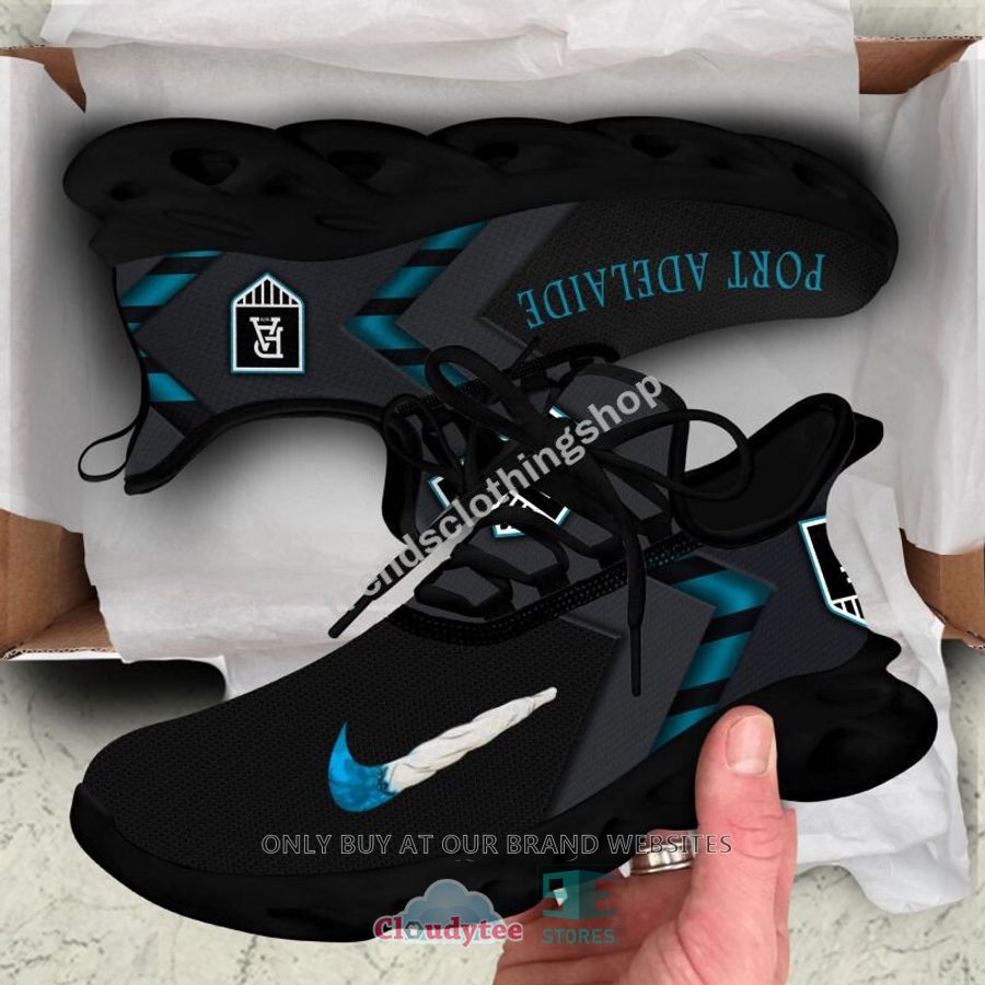 AFL Port Adelaide Black Max Soul Shoes V2 - Famjoys AFL Port Adelaide Black Max Soul Shoes V2 - Famjoys