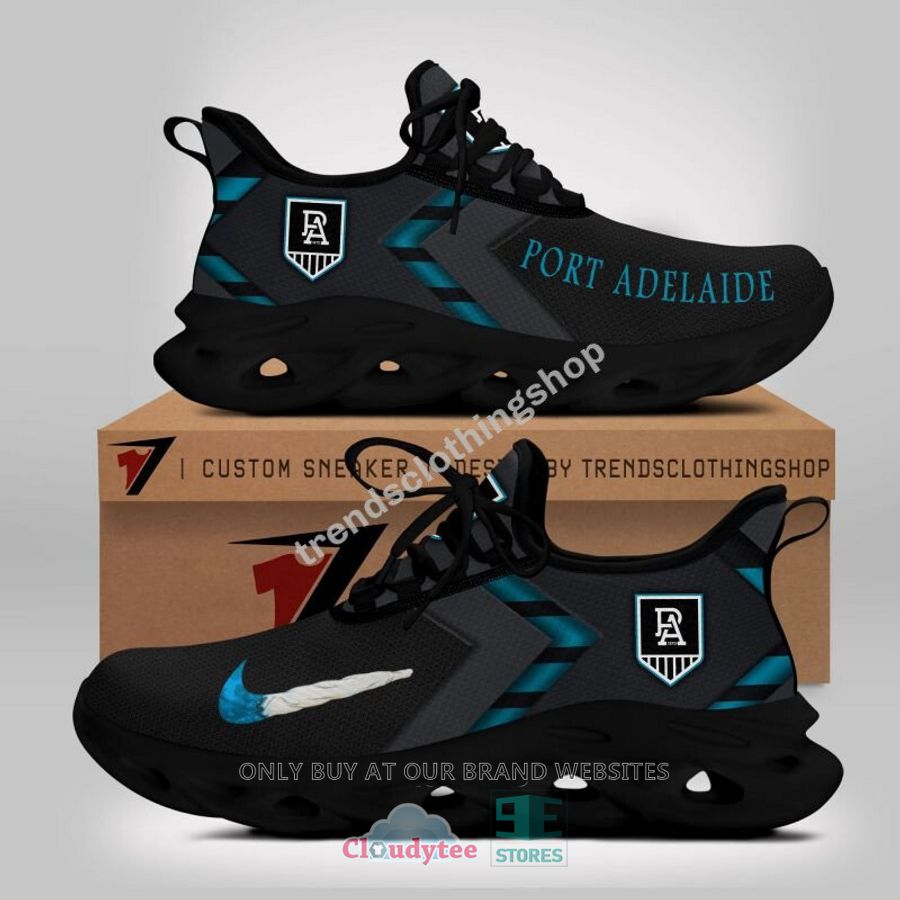 AFL Port Adelaide Black Max Soul Shoes V2 - Famjoys AFL Port Adelaide Black Max Soul Shoes V2 - Famjoys