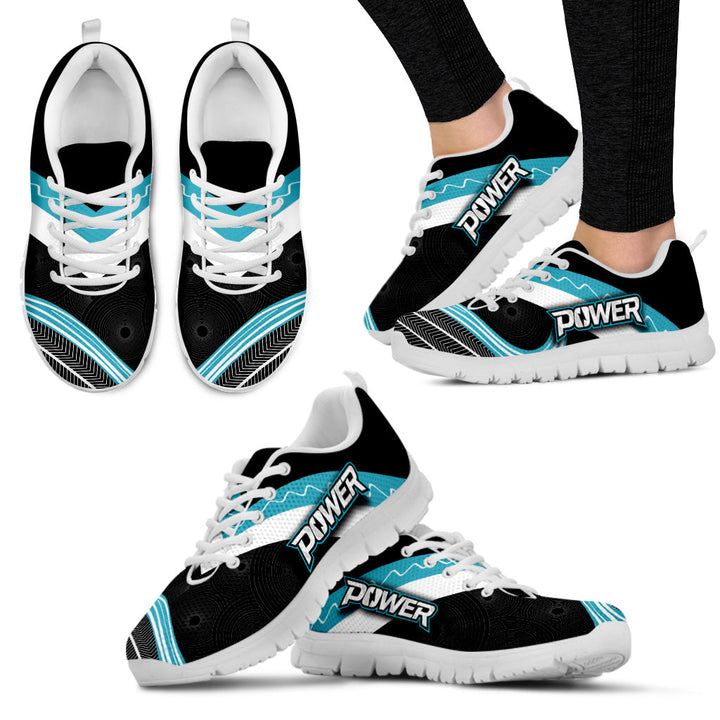 AFL Port Adelaide Black Teal Running Shoes V2 - Famjoys AFL Port Adelaide Black Teal Running Shoes V2 - Famjoys