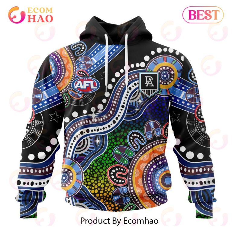 AFL Port Adelaide Custom Name Number Special Indigenous Pullover Shirt - Famjoys AFL Port Adelaide Custom Name Number Special Indigenous Pullover Shirt - Famjoys