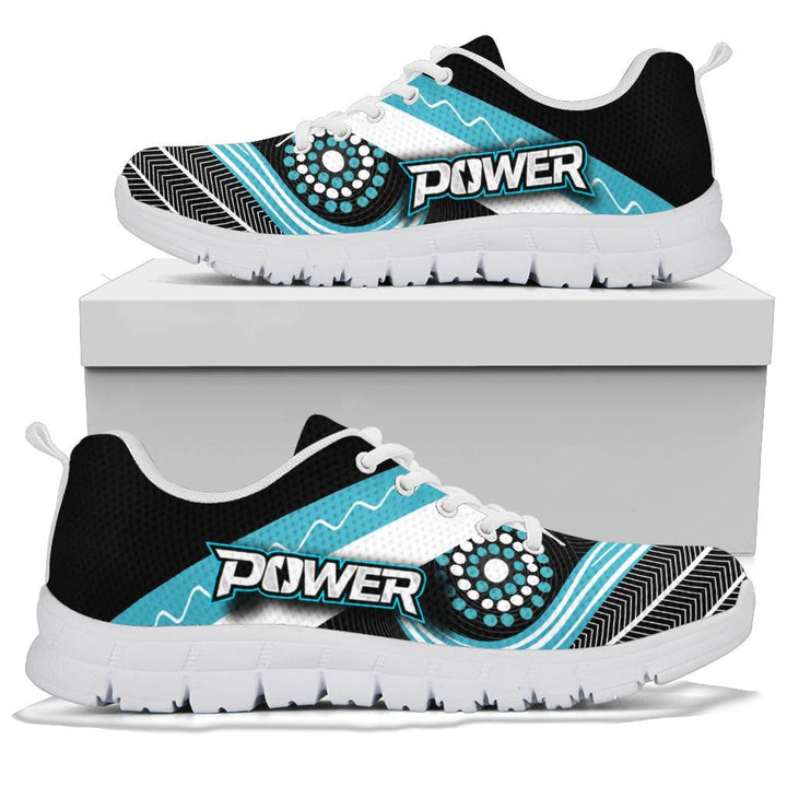 AFL Port Adelaide Indigenous Black Teal Running Shoes - Famjoys AFL Port Adelaide Indigenous Black Teal Running Shoes - Famjoys
