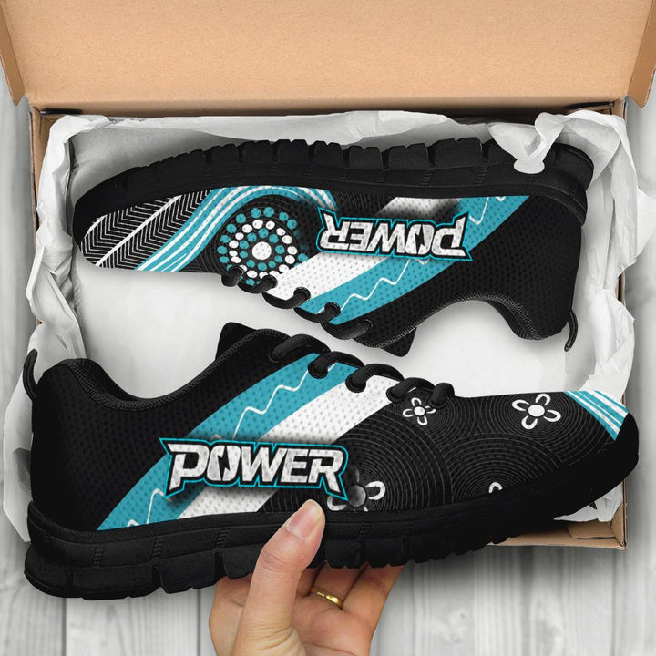 AFL Port Adelaide Indigenous Black Teal Running Shoes - Famjoys AFL Port Adelaide Indigenous Black Teal Running Shoes - Famjoys