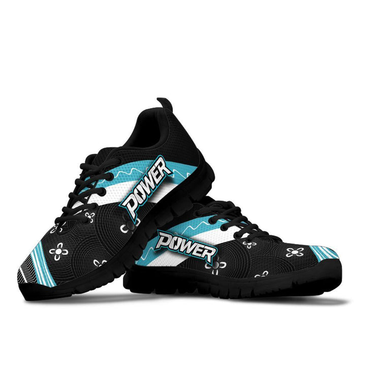 AFL Port Adelaide Indigenous Black Teal Running Shoes - Famjoys AFL Port Adelaide Indigenous Black Teal Running Shoes - Famjoys