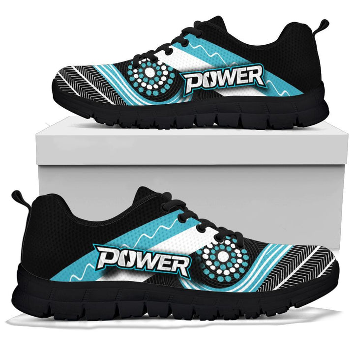 AFL Port Adelaide Indigenous Black Teal Running Shoes - Famjoys AFL Port Adelaide Indigenous Black Teal Running Shoes - Famjoys