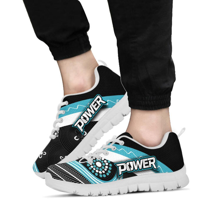 AFL Port Adelaide Indigenous Black Teal Running Shoes - Famjoys AFL Port Adelaide Indigenous Black Teal Running Shoes - Famjoys