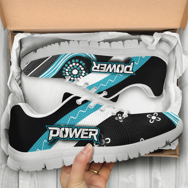 AFL Port Adelaide Indigenous Black Teal Running Shoes - Famjoys AFL Port Adelaide Indigenous Black Teal Running Shoes - Famjoys
