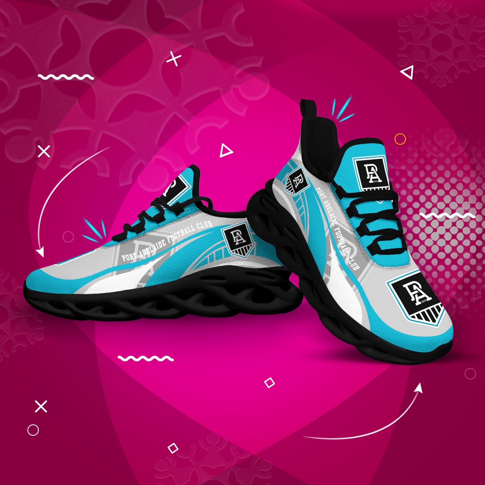 AFL Port Adelaide Max Soul Shoes - Famjoys AFL Port Adelaide Max Soul Shoes - Famjoys