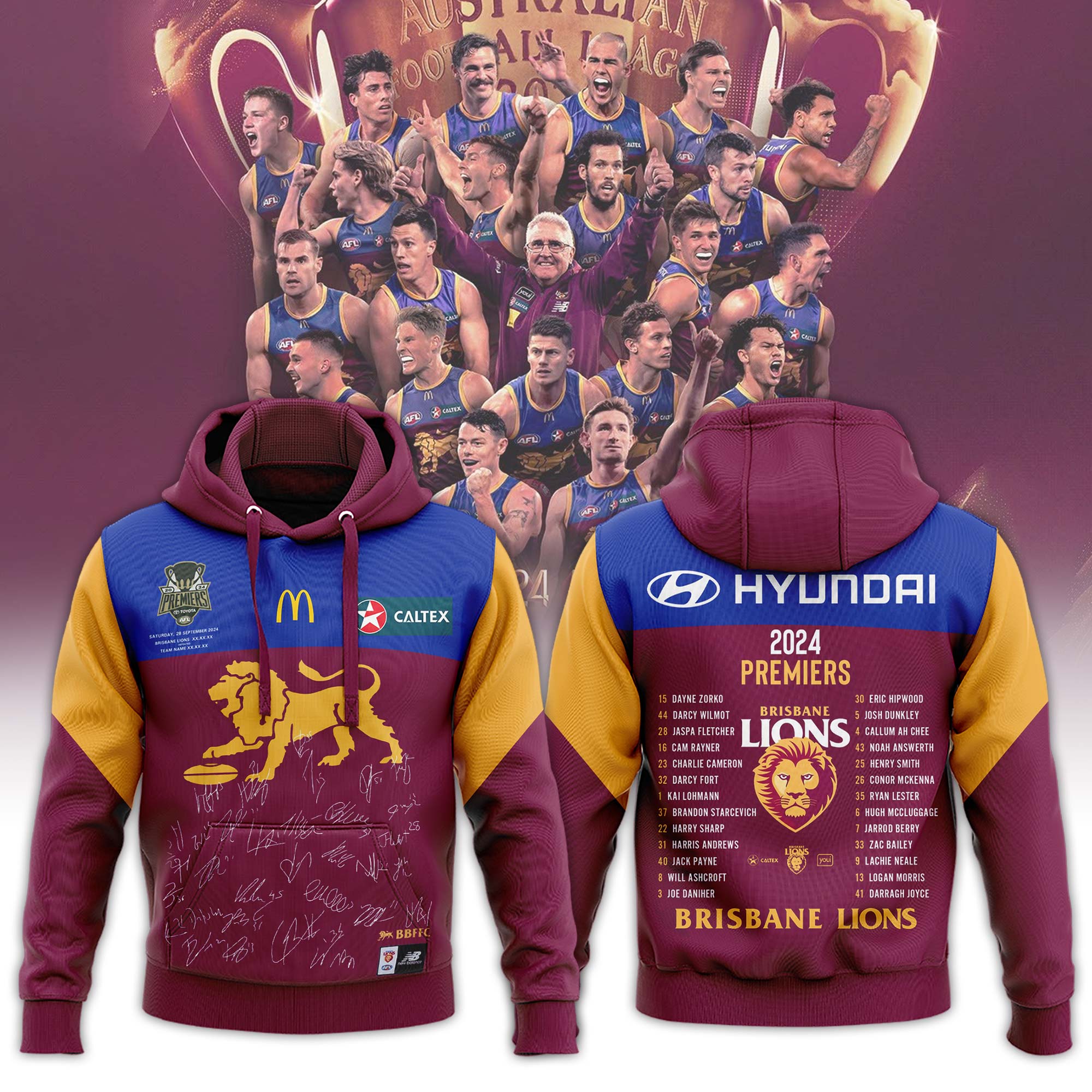AFL Premiers Unisex Hoodie Signature BLNQ - Famjoys AFL Premiers Unisex Hoodie Signature BLNQ - Famjoys