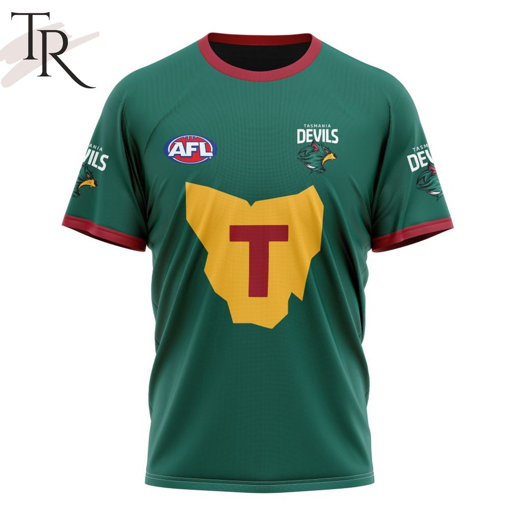 AFL Tasmania Football Club Personalized 2024 Kits Hoodie - Famjoys AFL Tasmania Football Club Personalized 2024 Kits Hoodie - Famjoys