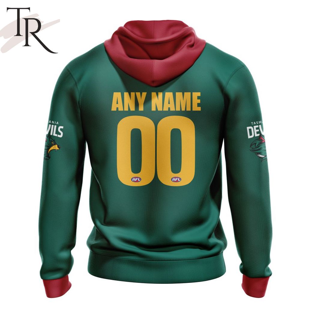 AFL Tasmania Football Club Personalized 2024 Kits Hoodie - Famjoys AFL Tasmania Football Club Personalized 2024 Kits Hoodie - Famjoys