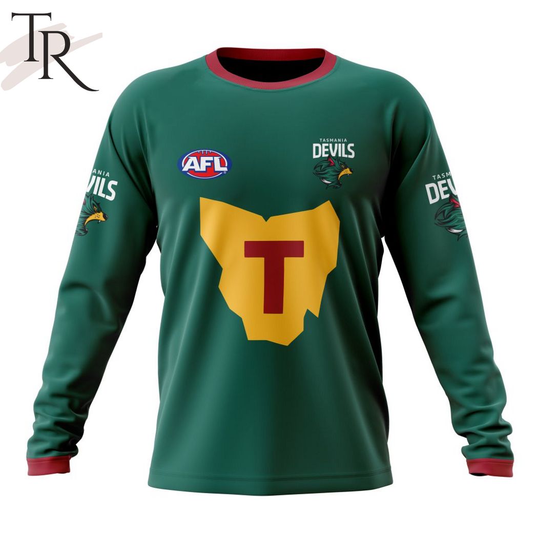 AFL Tasmania Football Club Personalized 2024 Kits Hoodie - Famjoys AFL Tasmania Football Club Personalized 2024 Kits Hoodie - Famjoys