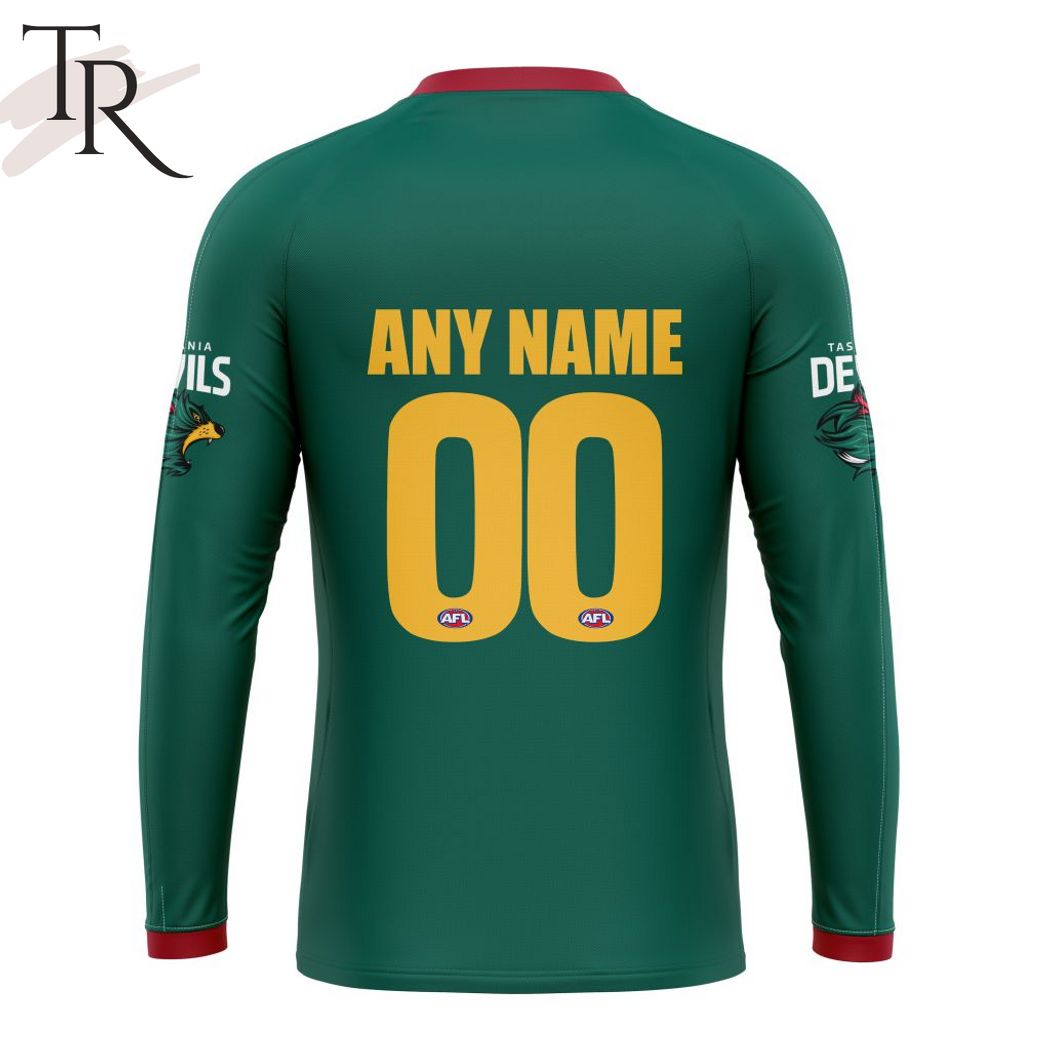 AFL Tasmania Football Club Personalized 2024 Kits Hoodie - Famjoys AFL Tasmania Football Club Personalized 2024 Kits Hoodie - Famjoys