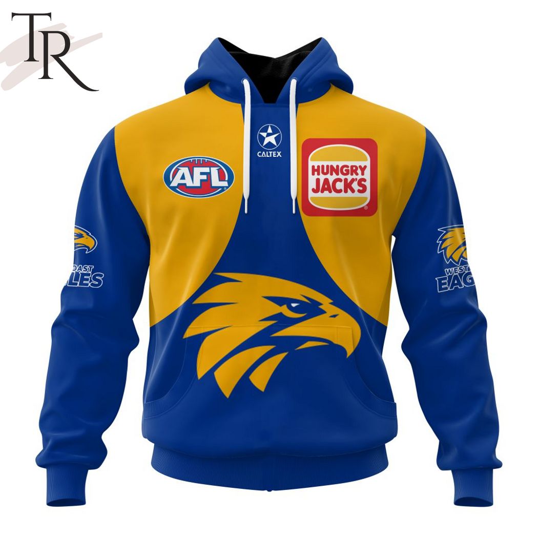 AFL West Coast Eagles Personalized 2024 Home Hoodie - Famjoys AFL West Coast Eagles Personalized 2024 Home Hoodie - Famjoys