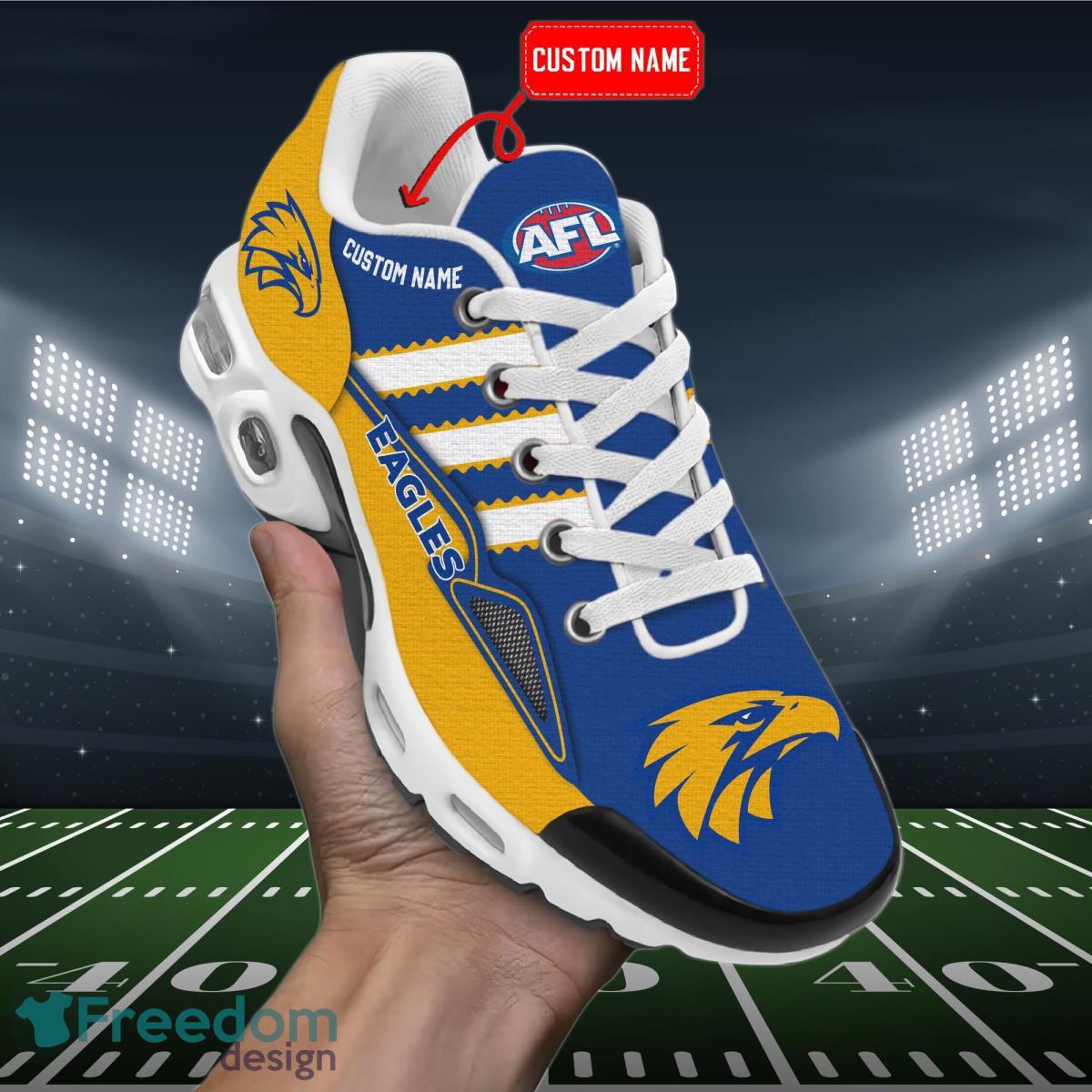 AFL West Coast Eagles Personalized Name Air Cushion Sports Shoes Sneaker KLTNS220511 - Famjoys AFL West Coast Eagles Personalized Name Air Cushion Sports Shoes Sneaker KLTNS220511 - Famjoys