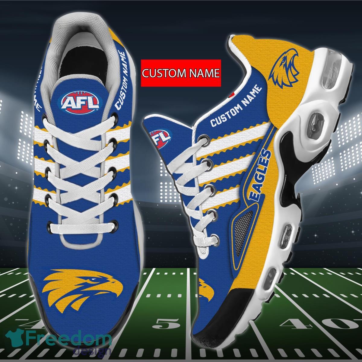 AFL West Coast Eagles Personalized Name Air Cushion Sports Shoes Sneaker KLTNS220511 - Famjoys AFL West Coast Eagles Personalized Name Air Cushion Sports Shoes Sneaker KLTNS220511 - Famjoys