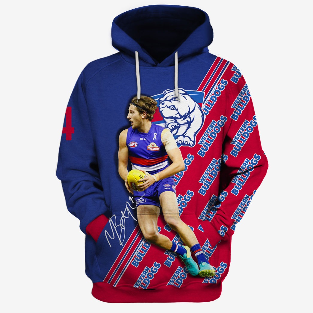 AFL Western Bulldogs Marcus Bontempelli No 4 Pullover Shirt - Famjoys AFL Western Bulldogs Marcus Bontempelli No 4 Pullover Shirt - Famjoys