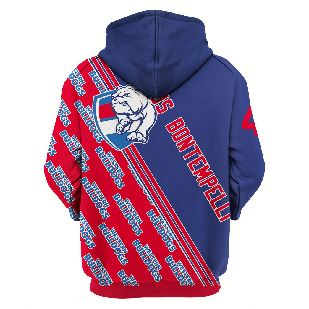AFL Western Bulldogs Marcus Bontempelli No 4 Pullover Shirt - Famjoys AFL Western Bulldogs Marcus Bontempelli No 4 Pullover Shirt - Famjoys