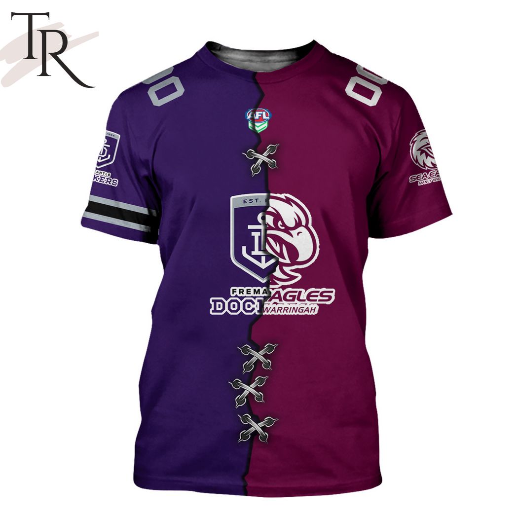 AFL x NRL Special Design Collection Select Any 2 Teams to Mix and Match! T-Shirt - Famjoys AFL x NRL Special Design Collection Select Any 2 Teams to Mix and Match! T-Shirt - Famjoys