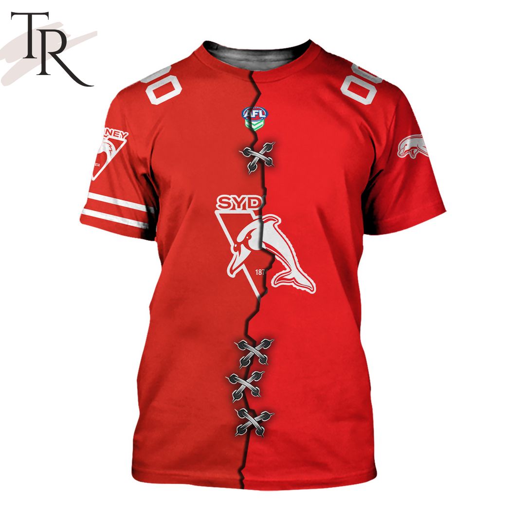 AFL x NRL Special Design Collection Select Any 2 Teams to Mix and Match! T-Shirt - Famjoys AFL x NRL Special Design Collection Select Any 2 Teams to Mix and Match! T-Shirt - Famjoys