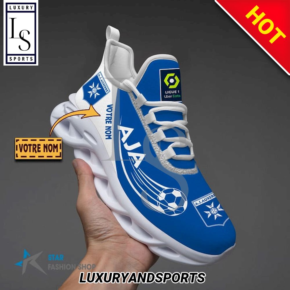 AJ Auxerre Ligue 1 Custom Name Max Soul Shoes - Famjoys AJ Auxerre Ligue 1 Custom Name Max Soul Shoes - Famjoys