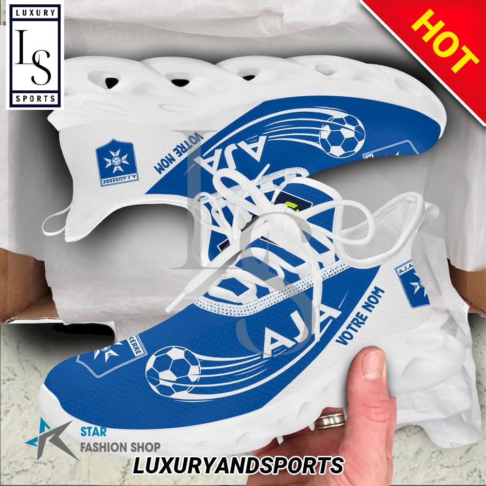 AJ Auxerre Ligue 1 Custom Name Max Soul Shoes - Famjoys AJ Auxerre Ligue 1 Custom Name Max Soul Shoes - Famjoys