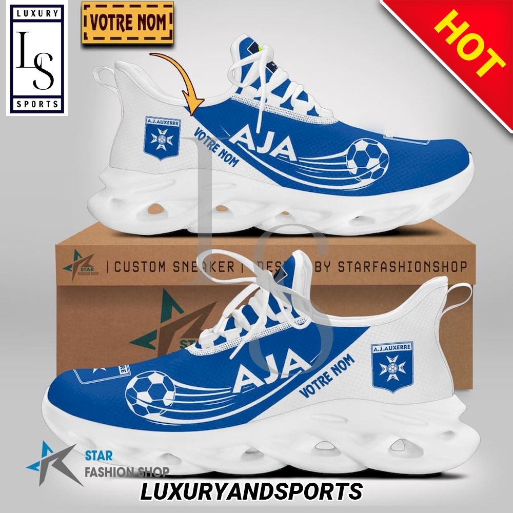 AJ Auxerre Ligue 1 Custom Name Max Soul Shoes - Famjoys AJ Auxerre Ligue 1 Custom Name Max Soul Shoes - Famjoys