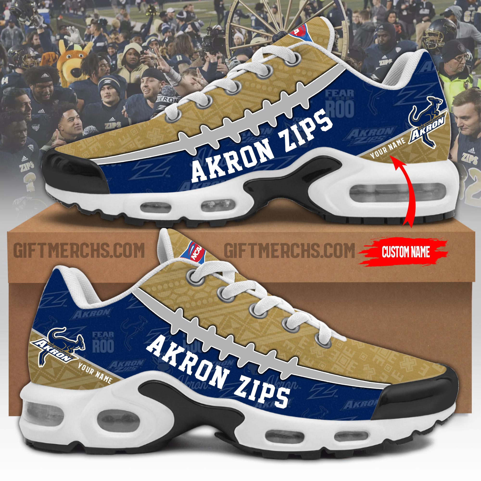 Akron Zips Personalized Shoes - Famjoys Akron Zips Personalized Shoes - Famjoys