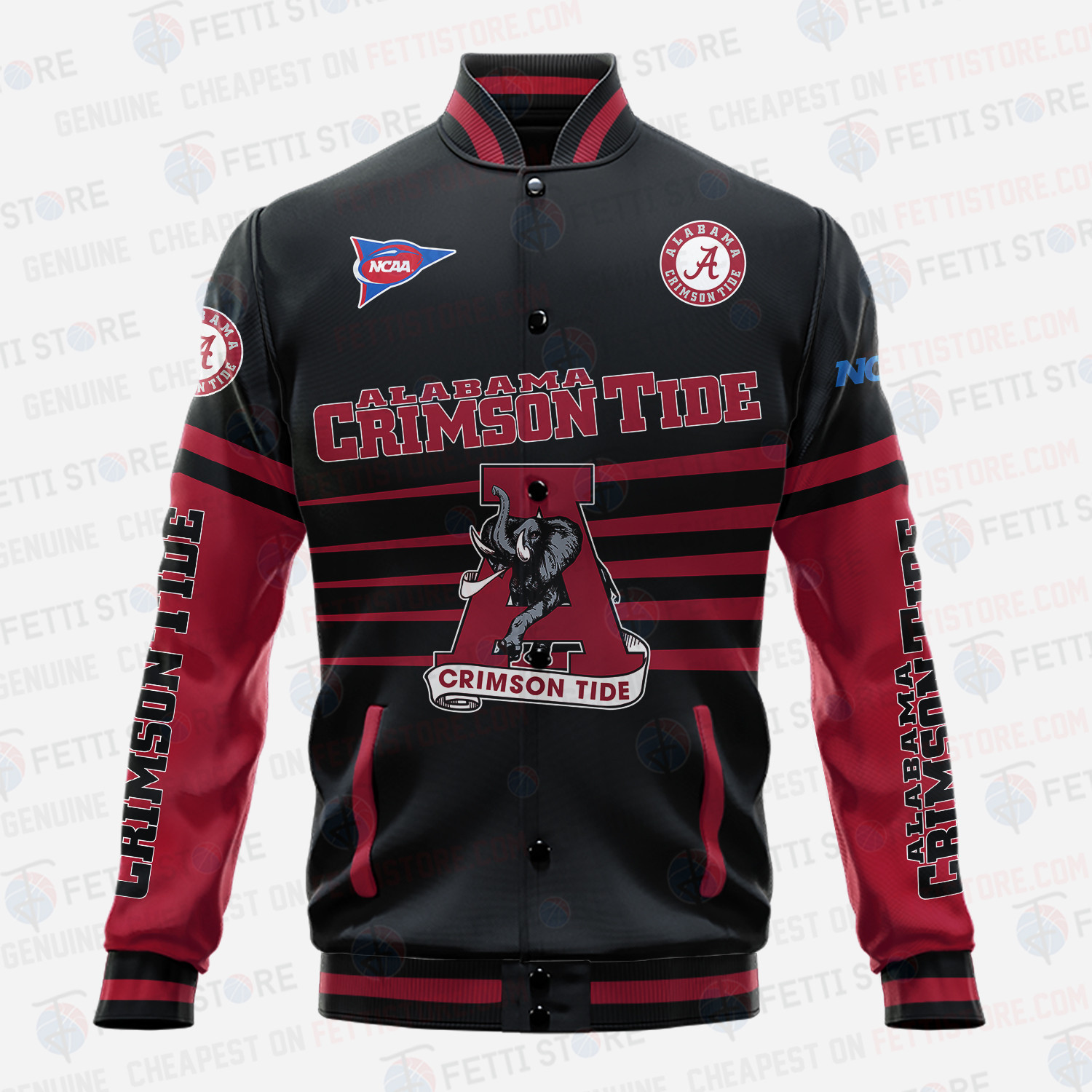 Alabama Crimson Tide - AOP Varsity Jacket V1 - Famjoys Alabama Crimson Tide - AOP Varsity Jacket V1 - Famjoys