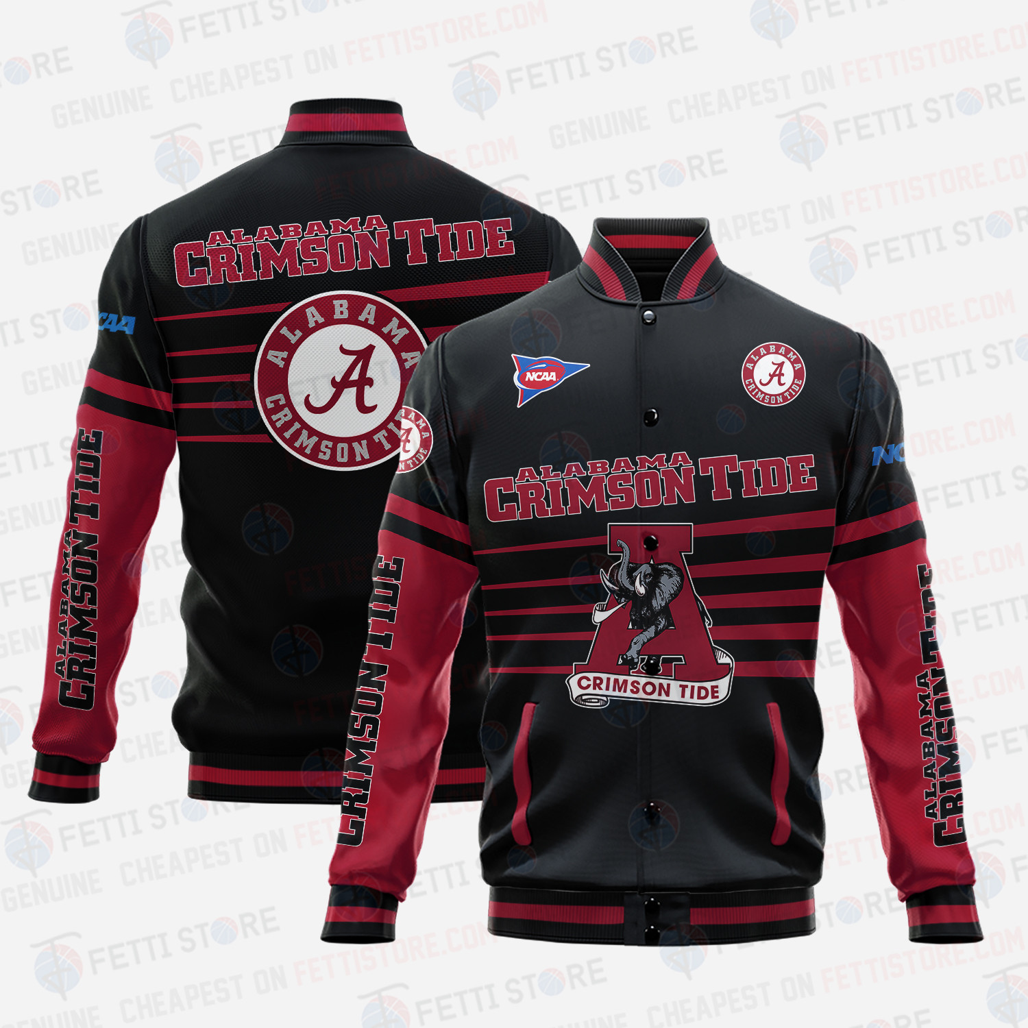 Alabama Crimson Tide - AOP Varsity Jacket V1 - Famjoys Alabama Crimson Tide - AOP Varsity Jacket V1 - Famjoys