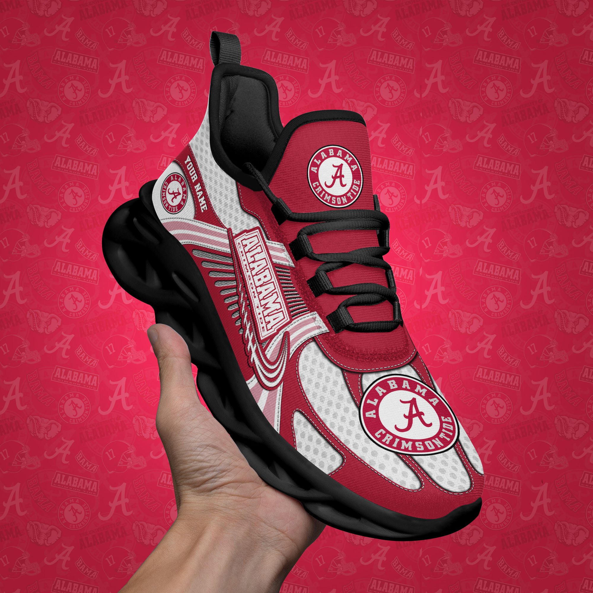 Alabama Crimson Tide Clunky Sneakers Custom Your Name, Sport Sneakers ETRG-62343 - Famjoys Alabama Crimson Tide Clunky Sneakers Custom Your Name, Sport Sneakers ETRG-62343 - Famjoys