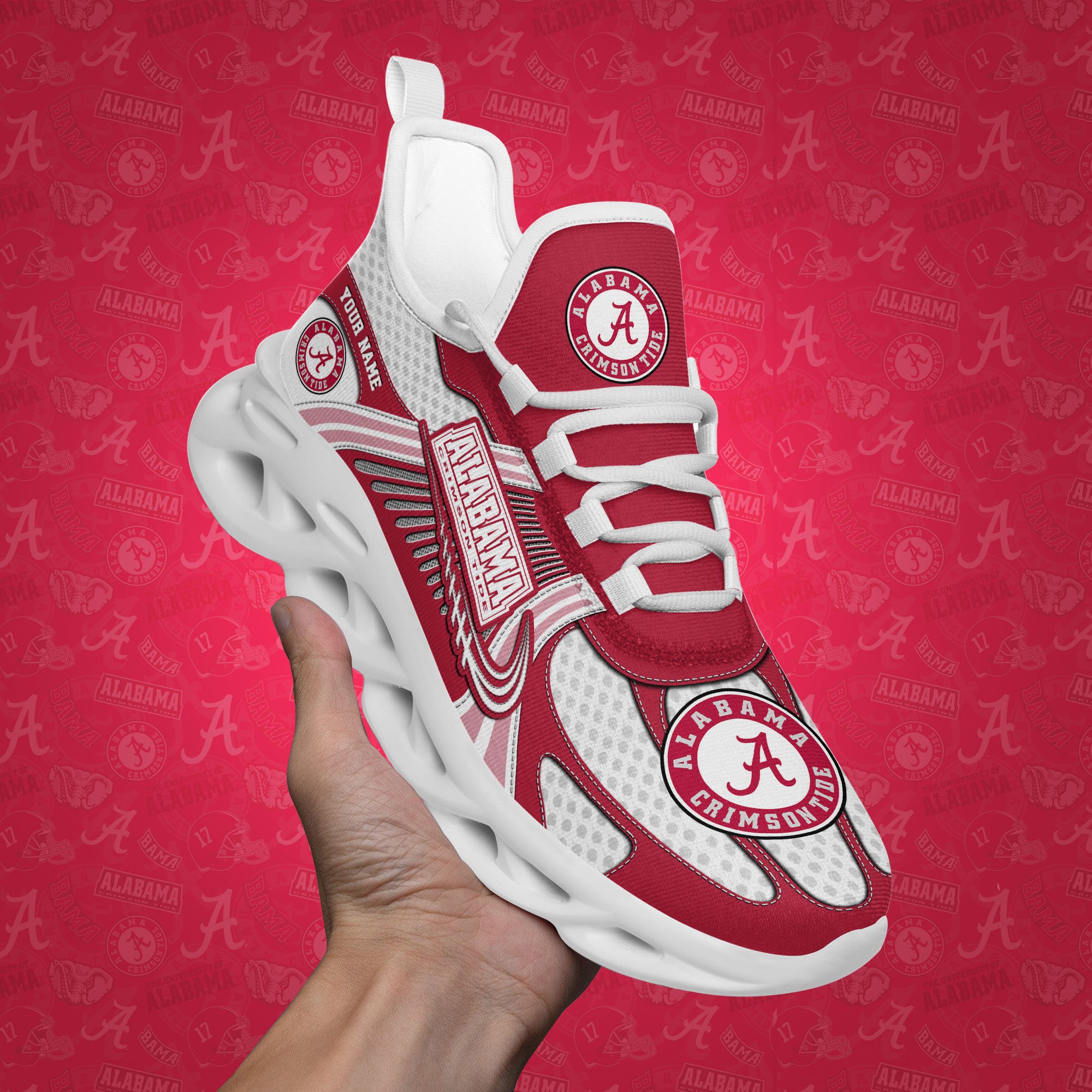 Alabama Crimson Tide Clunky Sneakers Custom Your Name, Sport Sneakers ETRG-62343 - Famjoys Alabama Crimson Tide Clunky Sneakers Custom Your Name, Sport Sneakers ETRG-62343 - Famjoys