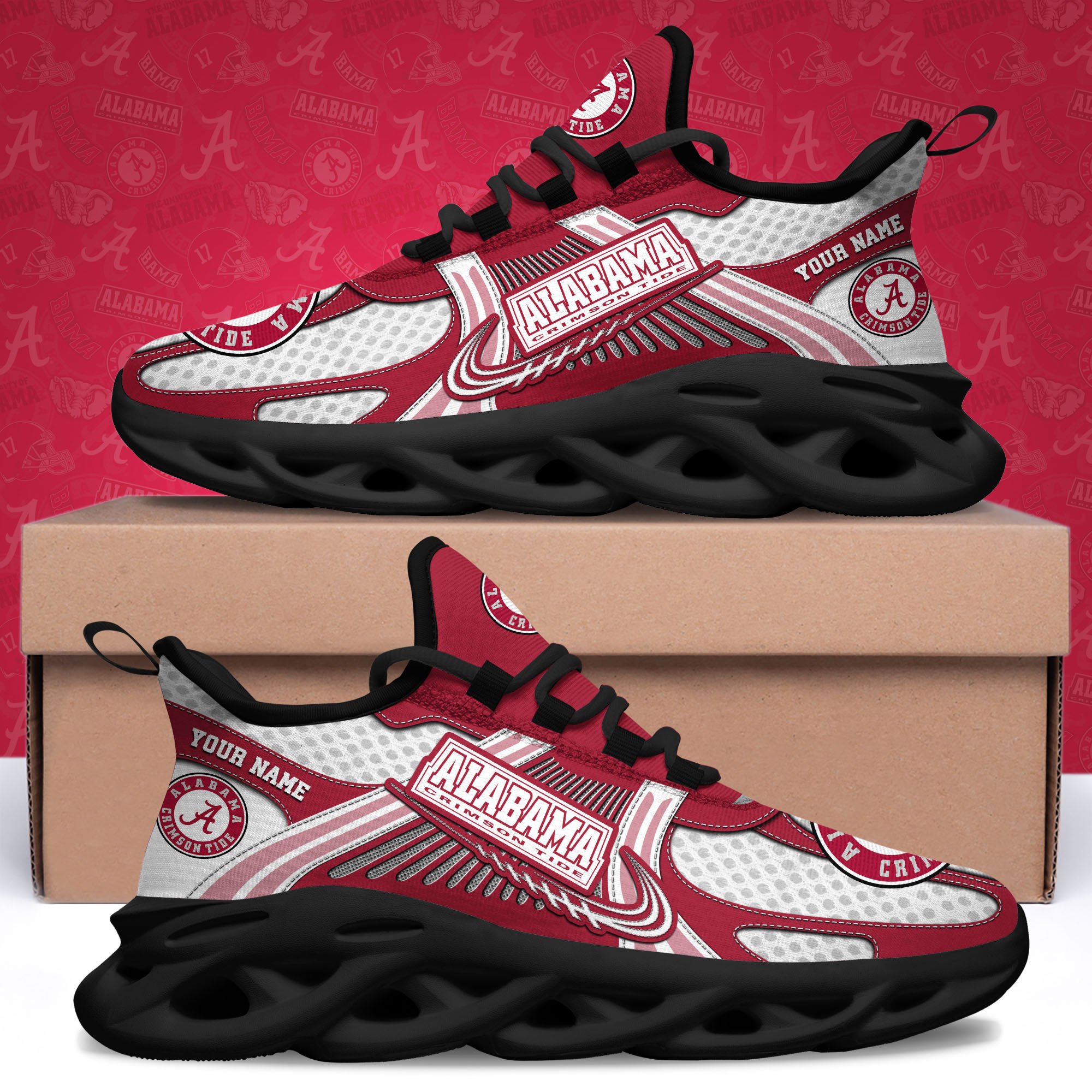 Alabama Crimson Tide Clunky Sneakers Custom Your Name, Sport Sneakers ETRG-62343 - Famjoys Alabama Crimson Tide Clunky Sneakers Custom Your Name, Sport Sneakers ETRG-62343 - Famjoys