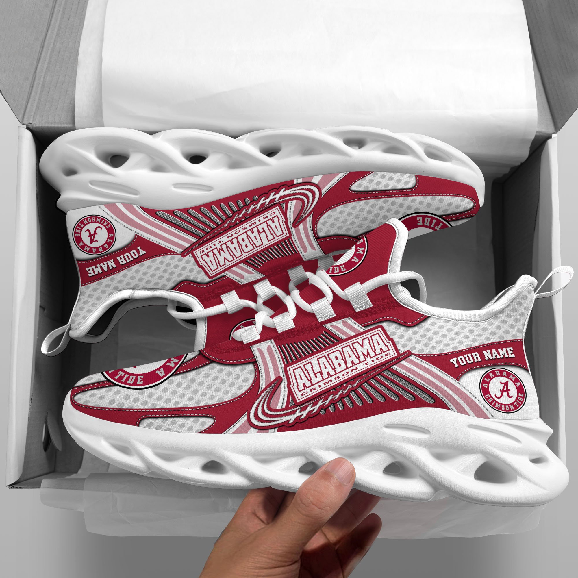 Alabama Crimson Tide Clunky Sneakers Custom Your Name, Sport Sneakers ETRG-62343 - Famjoys Alabama Crimson Tide Clunky Sneakers Custom Your Name, Sport Sneakers ETRG-62343 - Famjoys