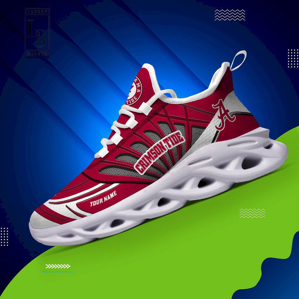 Alabama Crimson Tide Custom Name Max Soul Shoes - Famjoys Alabama Crimson Tide Custom Name Max Soul Shoes - Famjoys