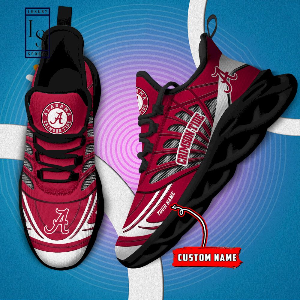 Alabama Crimson Tide Custom Name Max Soul Shoes - Famjoys Alabama Crimson Tide Custom Name Max Soul Shoes - Famjoys
