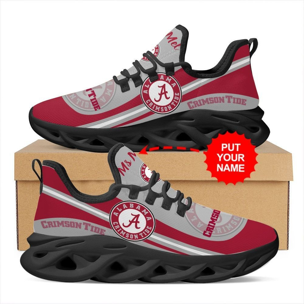 Alabama Crimson Tide Custom Name Personalized Max Soul Sneakers Shoes - Famjoys Alabama Crimson Tide Custom Name Personalized Max Soul Sneakers Shoes - Famjoys