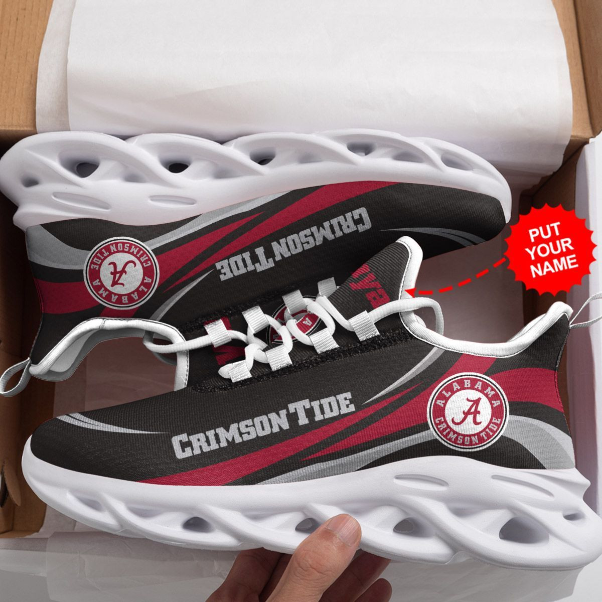 Alabama Crimson Tide Custom Personalized Max Soul Sneakers Shoes - Famjoys Alabama Crimson Tide Custom Personalized Max Soul Sneakers Shoes - Famjoys