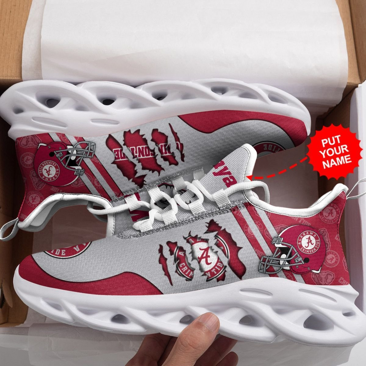 Alabama Crimson Tide Custom Personalized Max Soul Sneakers Shoes - Famjoys Alabama Crimson Tide Custom Personalized Max Soul Sneakers Shoes - Famjoys