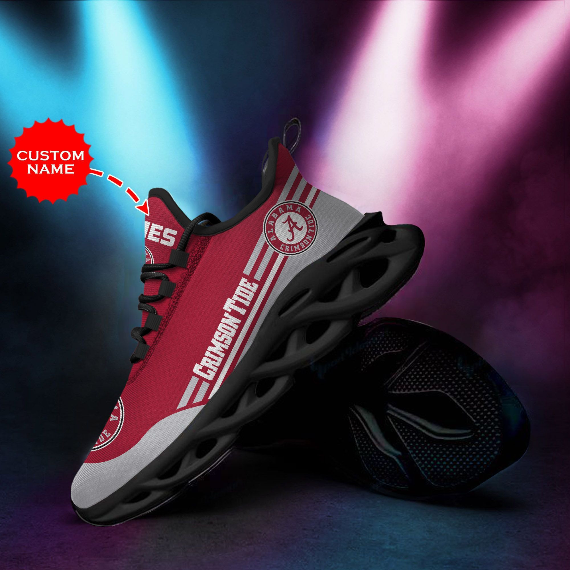 Alabama Crimson Tide Custom Personalized Max Soul Sneakers Shoes - Famjoys Alabama Crimson Tide Custom Personalized Max Soul Sneakers Shoes - Famjoys