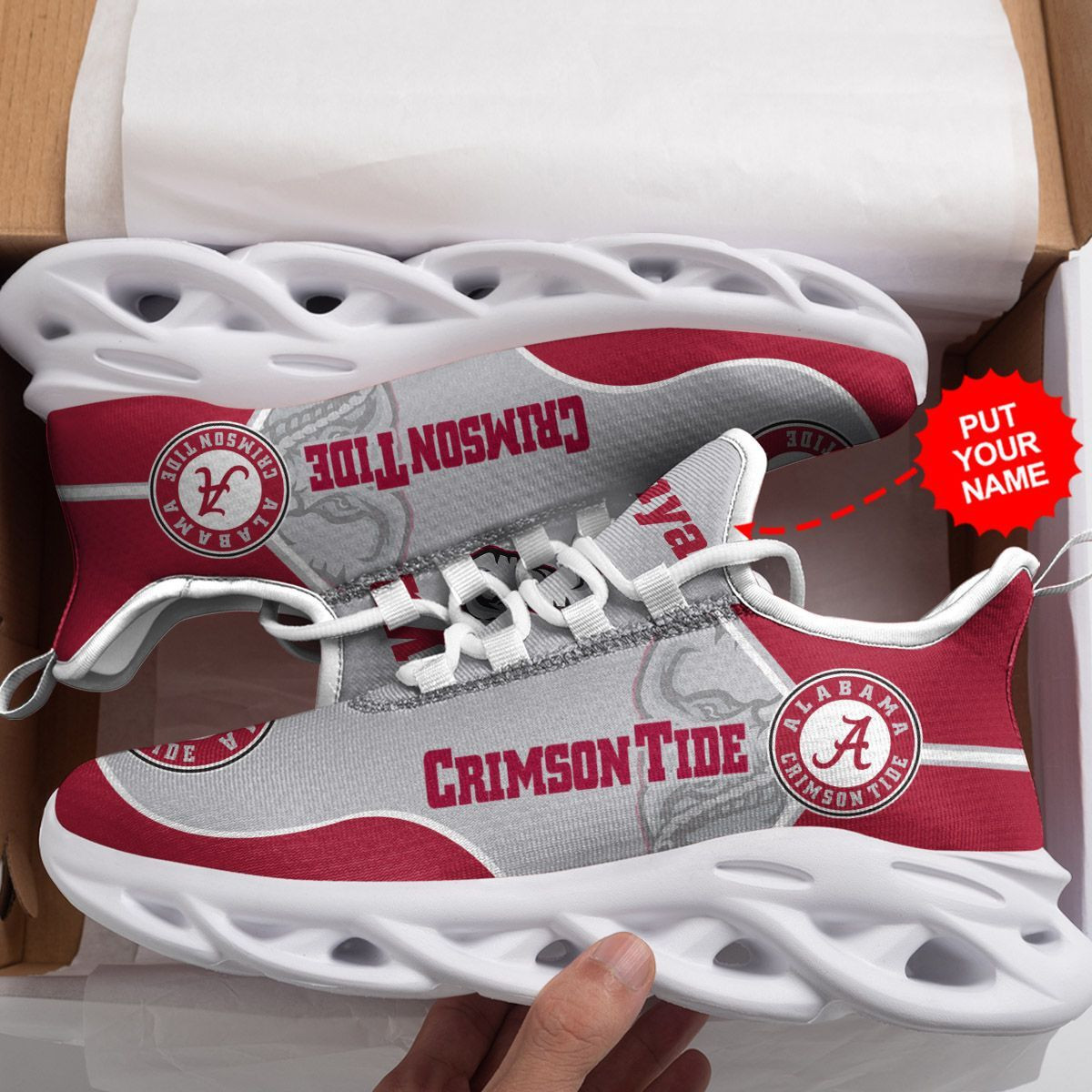 Alabama Crimson Tide Custom Personalized Max Soul Sneakers Shoes - Famjoys Alabama Crimson Tide Custom Personalized Max Soul Sneakers Shoes - Famjoys