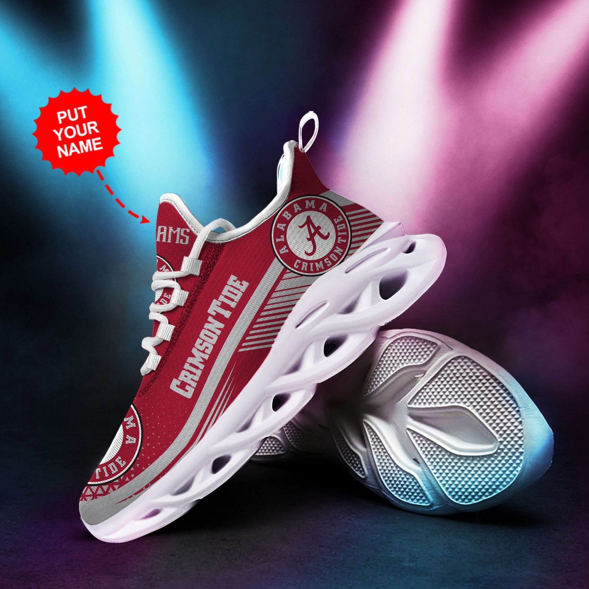 Alabama Crimson Tide Custom Personalized Max Soul Sneakers Shoes - Famjoys Alabama Crimson Tide Custom Personalized Max Soul Sneakers Shoes - Famjoys