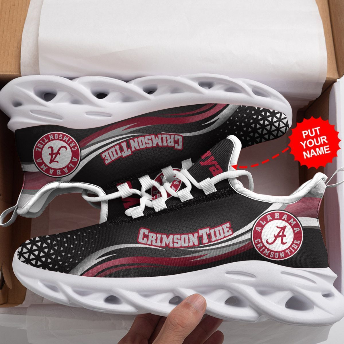 Alabama Crimson Tide Custom Personalized Max Soul Sneakers Shoes - Famjoys Alabama Crimson Tide Custom Personalized Max Soul Sneakers Shoes - Famjoys