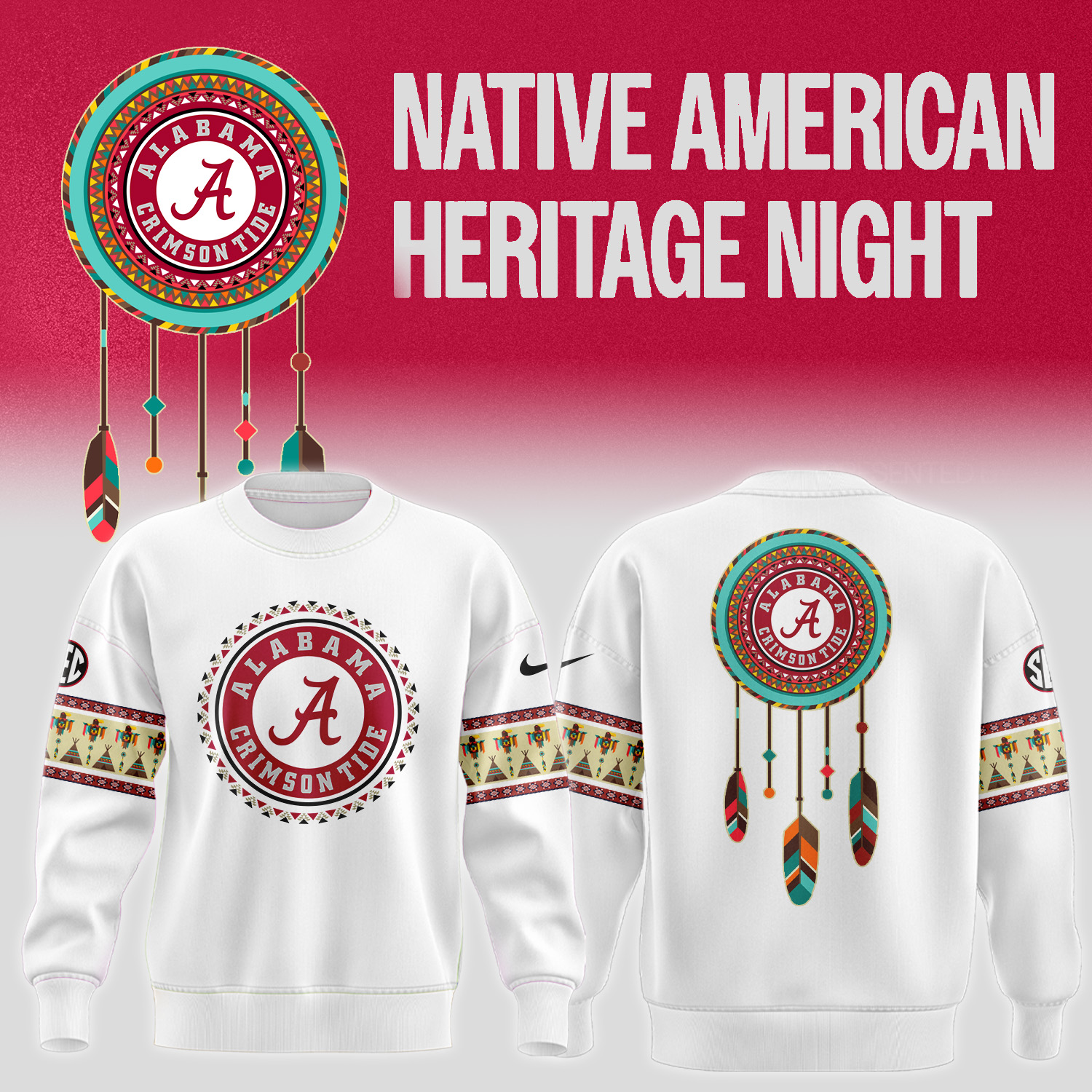 Alabama Crimson Tide football Native American Heritage Hoodie - Famjoys Alabama Crimson Tide football Native American Heritage Hoodie - Famjoys