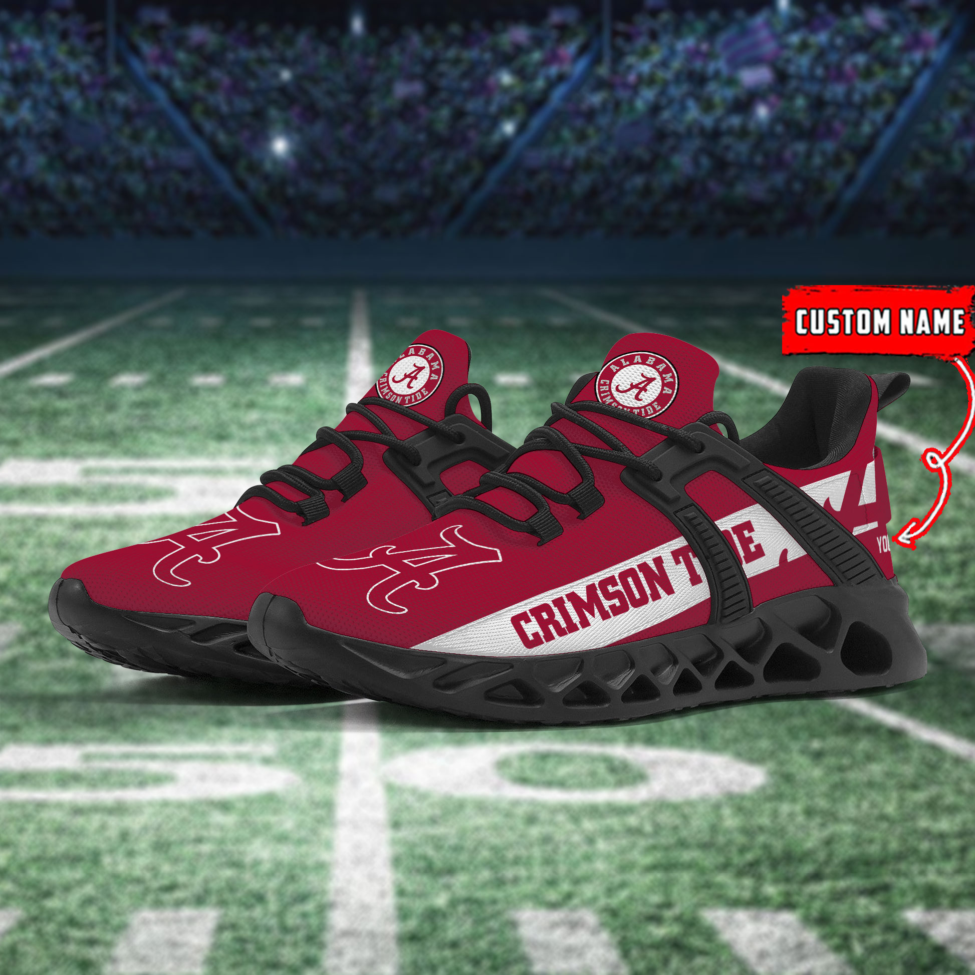 Alabama Crimson Tide Football Team Sport Sneakers - Famjoys Alabama Crimson Tide Football Team Sport Sneakers - Famjoys