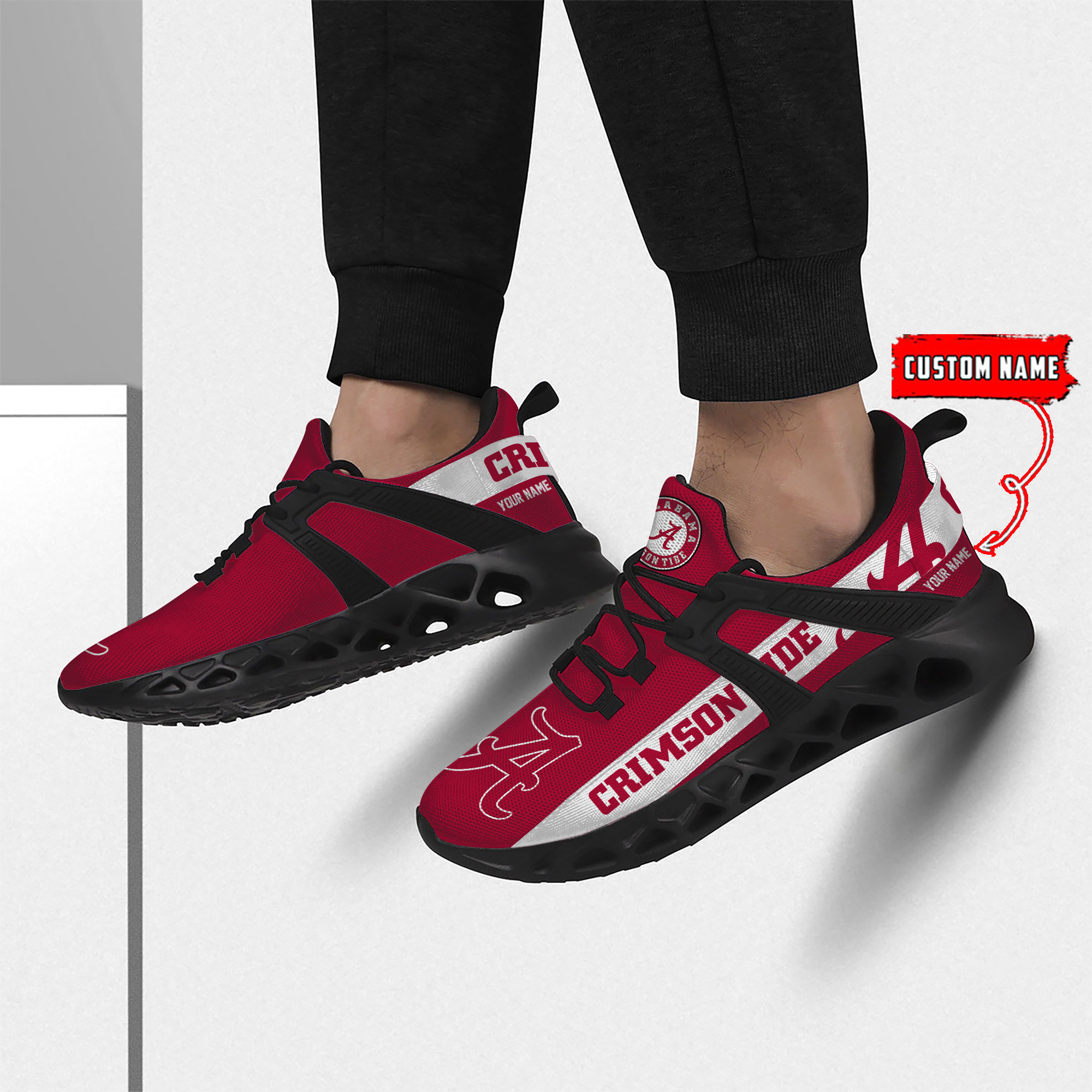 Alabama Crimson Tide Football Team Sport Sneakers - Famjoys Alabama Crimson Tide Football Team Sport Sneakers - Famjoys