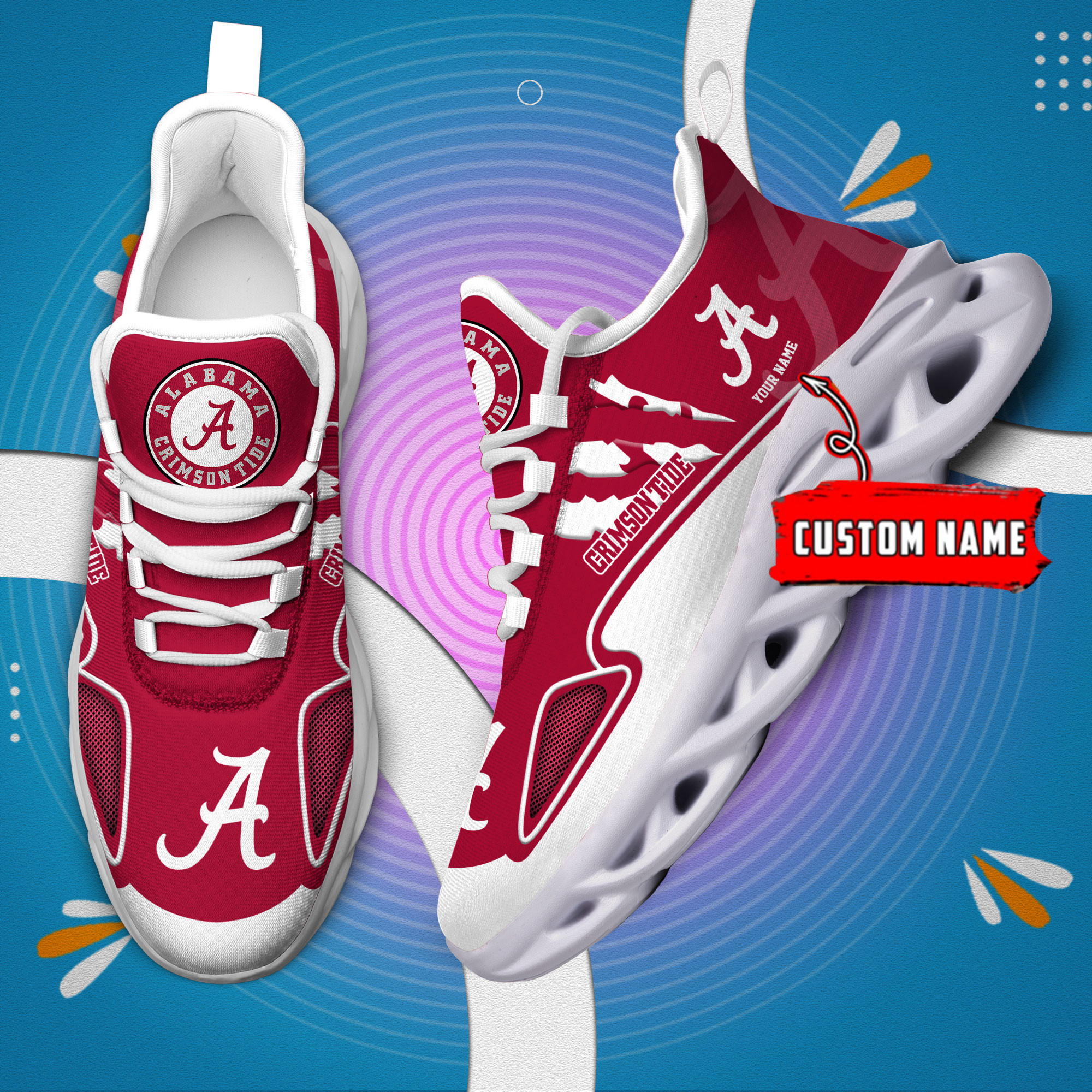 Alabama Crimson Tide Max Soul Shoes - Famjoys Alabama Crimson Tide Max Soul Shoes - Famjoys